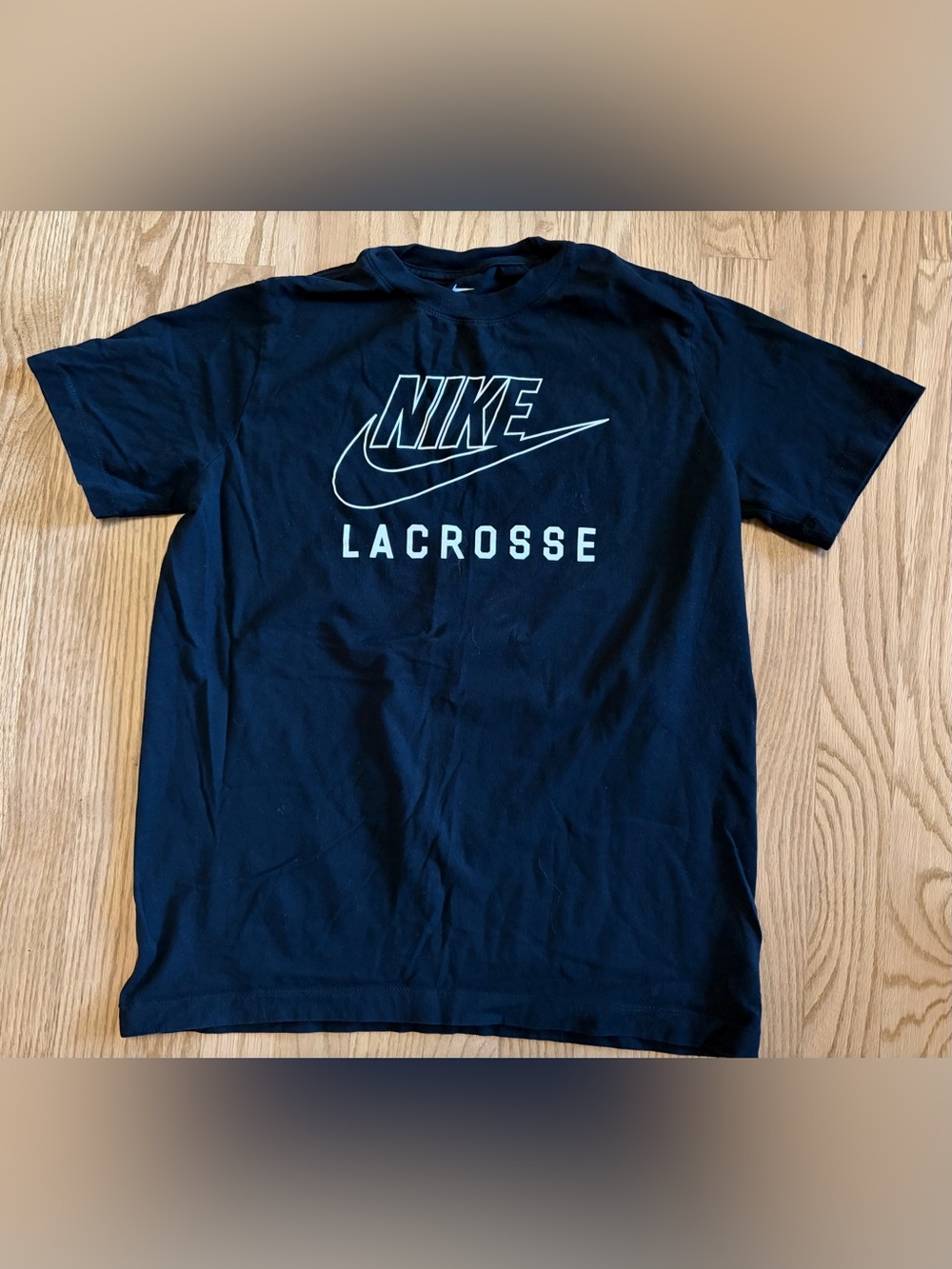 Nike Black Lacrosse Short Sleeve T-Shirt with White Logo